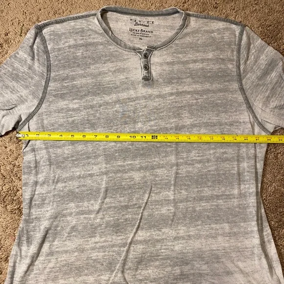 Lucky Brand Venice Burnout Adult Mens Size XL Polyester Cotton Gray Light Shirt - Picture 7 of 10